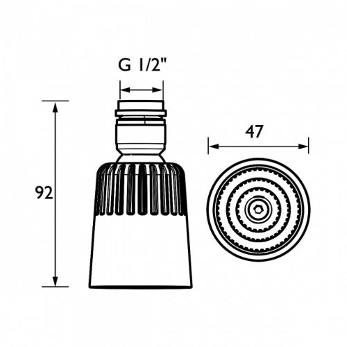 Bristan Swivel Shower Head With Vandal Resistant Screw Fixing - Chrome