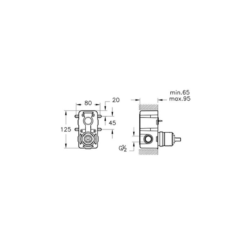 Vitra Origin Concealed Part for Wall Mounted Bath/Shower Mixer Tap