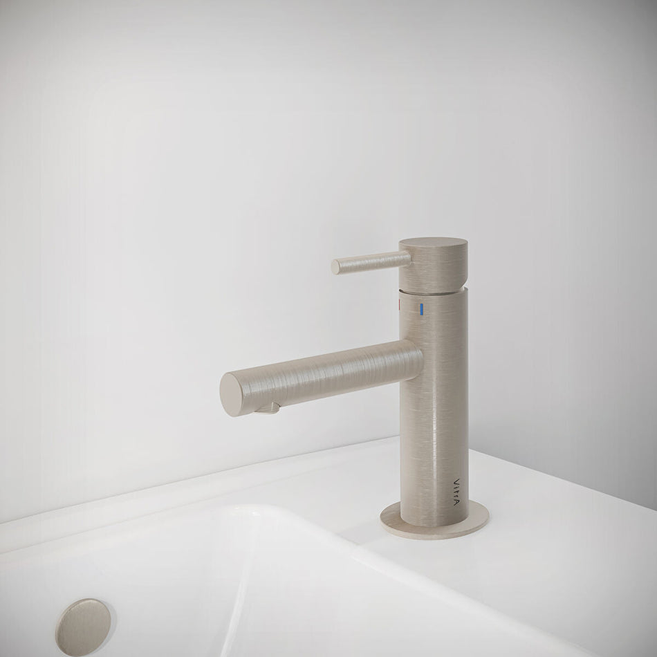 Vitra Origin Compact Basin Mixer Tap - Brushed Nickel