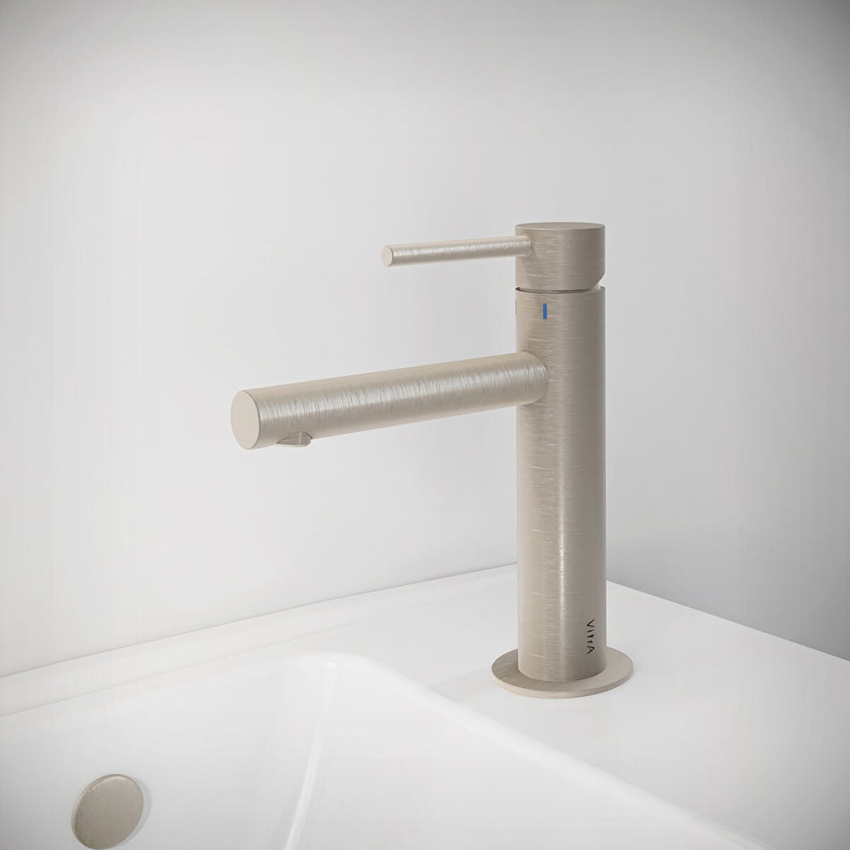 Vitra Origin Basin Mixer Tap - Brushed Nickel
