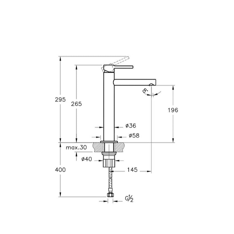 VitrA Origin Tall Basin Mixer Tap - Soft Copper