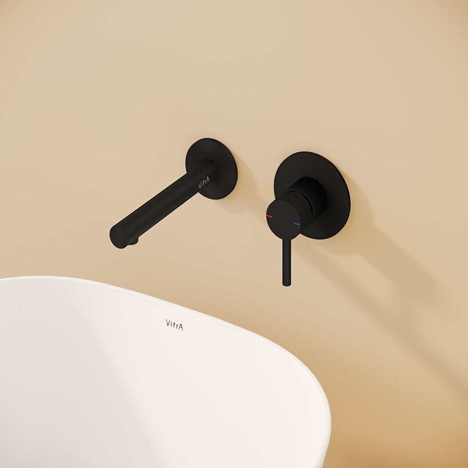 VitrA Origin Wall Mounted Basin Mixer Tap - Matt Black