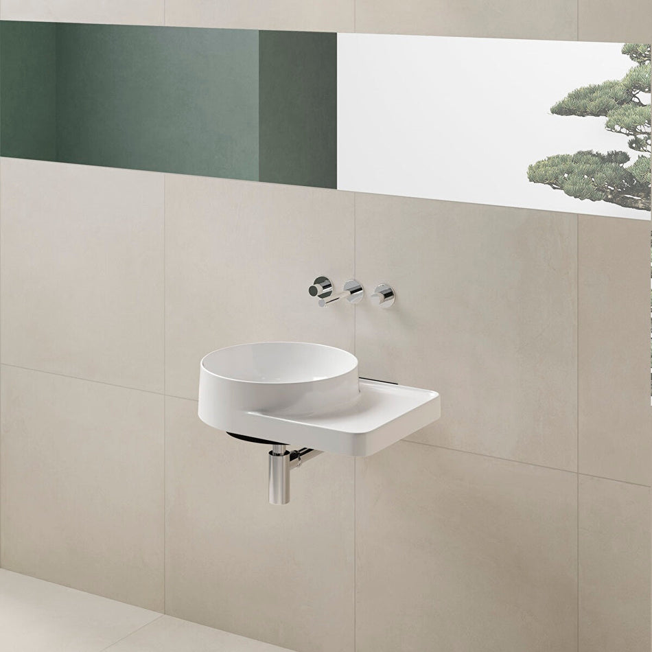 Vitra Origin Wall Mounted 3 Hole Basin Mixer Tap - Chrome