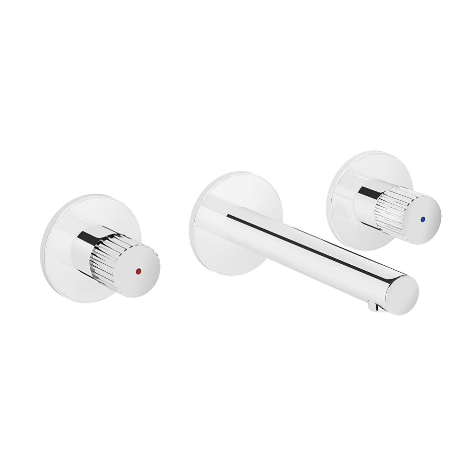 Vitra Origin Wall Mounted 3 Hole Basin Mixer Tap - Chrome