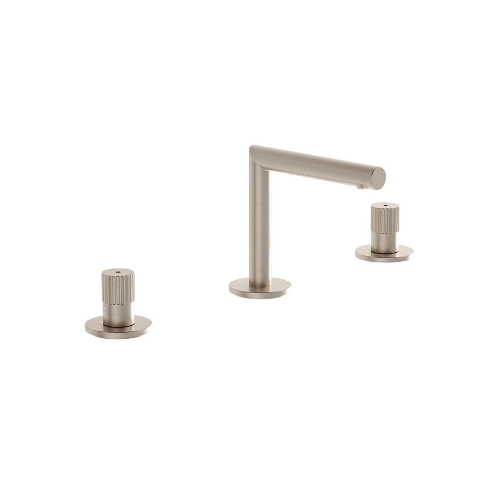 Vitra Origin 3 Hole Basin Mixer Tap - Brushed Nickel