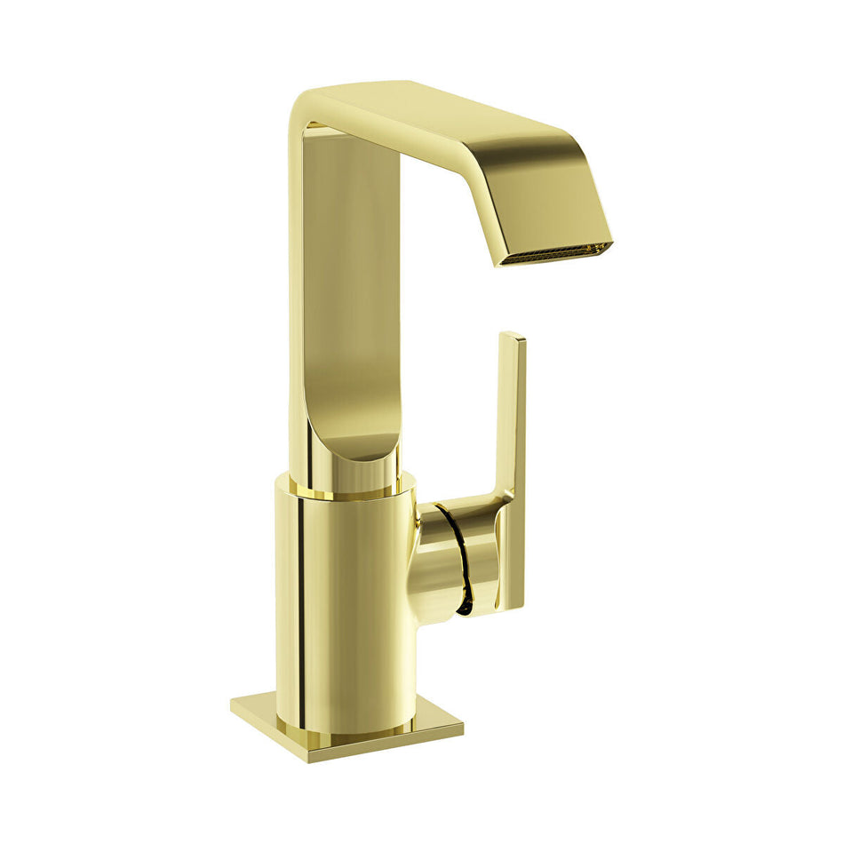 Vitra Suit Basin Mixer Tap With Side Handle - Soft Gold