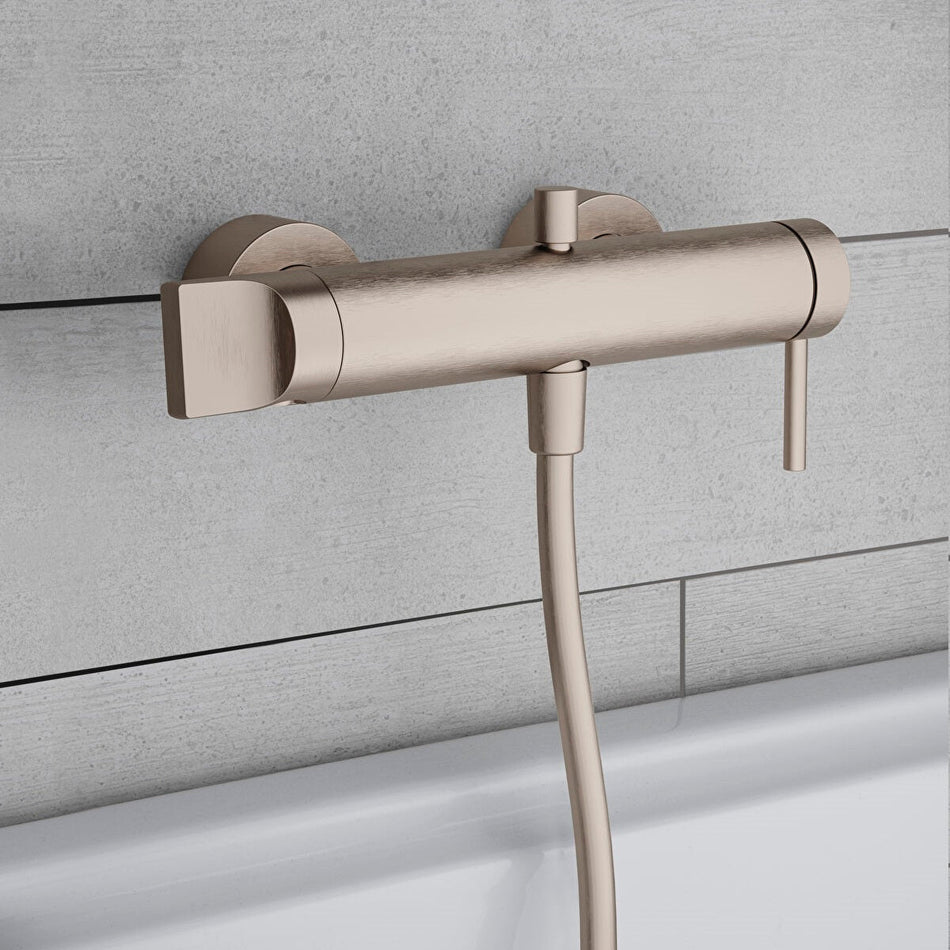 Vitra Origin Wall Mounted Bath Shower Mixer Tap - Brushed Nickel