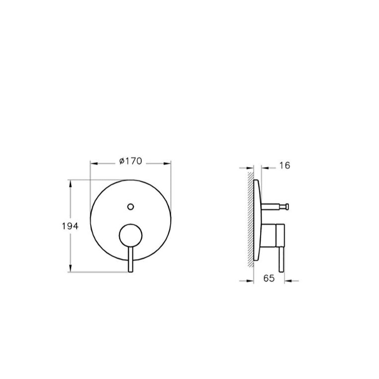 Vitra Origin 2 Outlet Manual Shower Valve - Matt Black