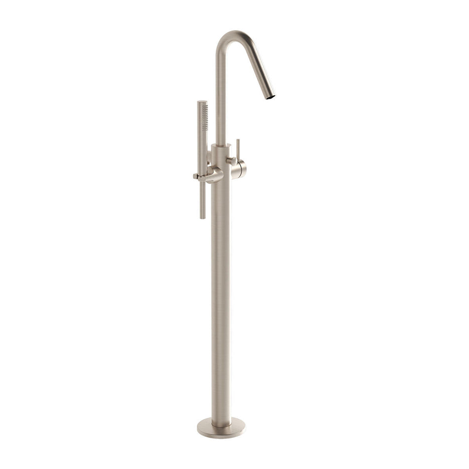 Vitra Origin Floor Standing Bath Filler Tap - Brushed Nickel