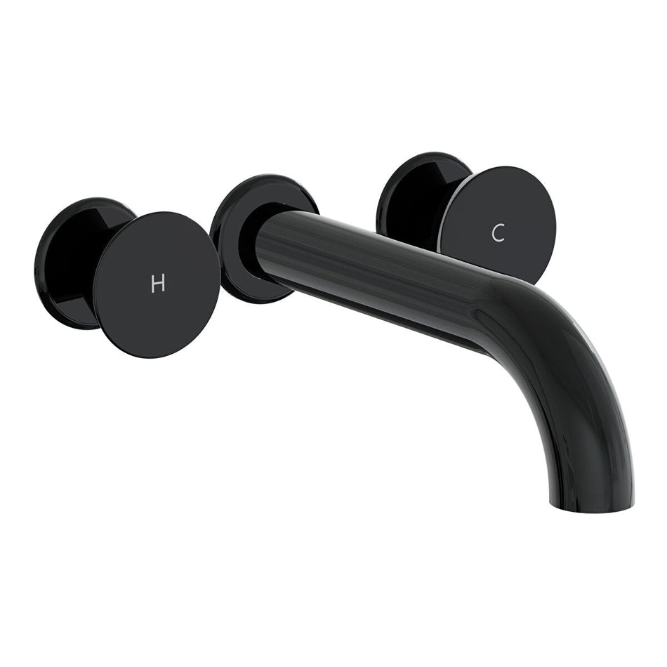 Vitra Liquid Built-In Wall Mounted Basin Mixer Tap - Gloss Black