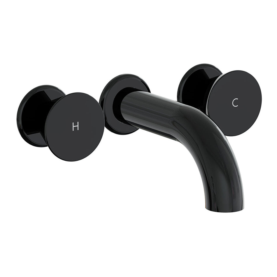 Vitra Liquid Built-In Wall Mounted Short Spout Basin Mixer Tap - Gloss Black