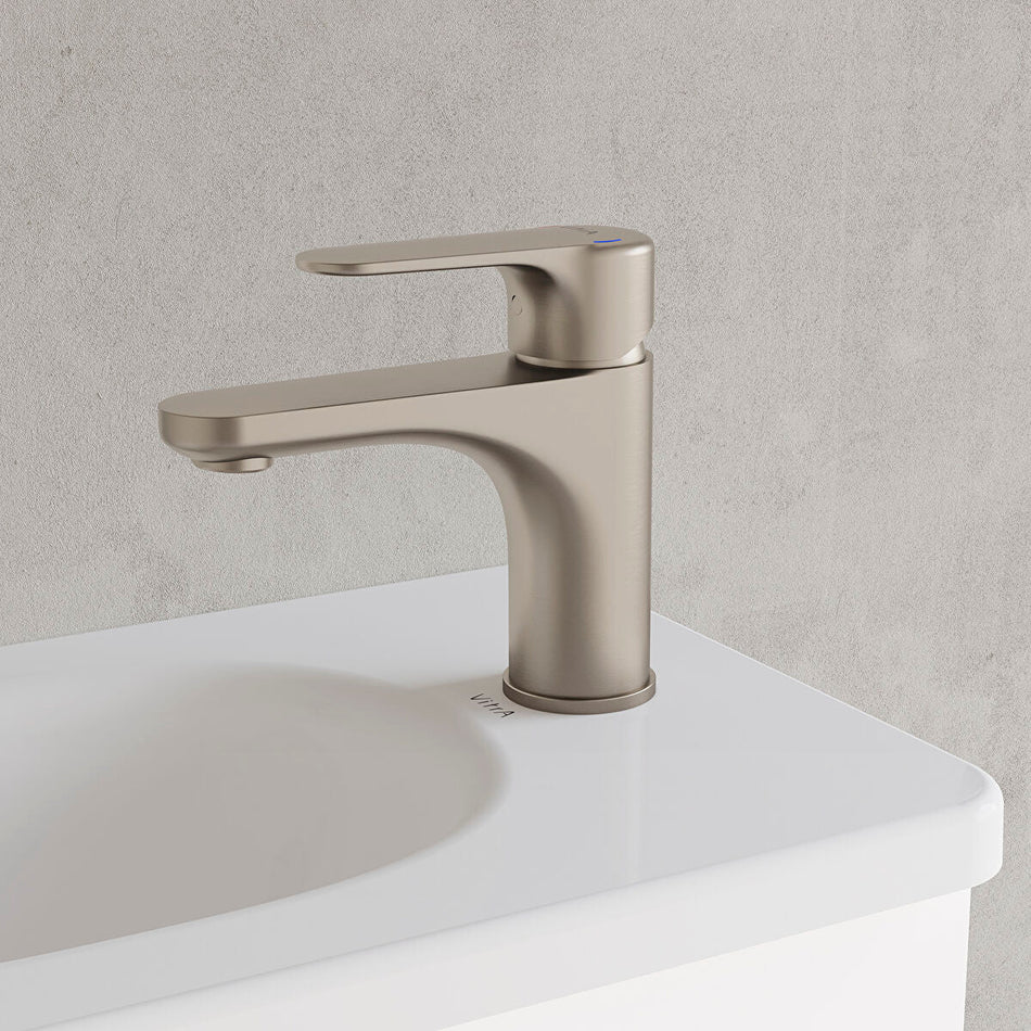 VitrA Root Mini Basin Mixer Tap - Brushed Nickel