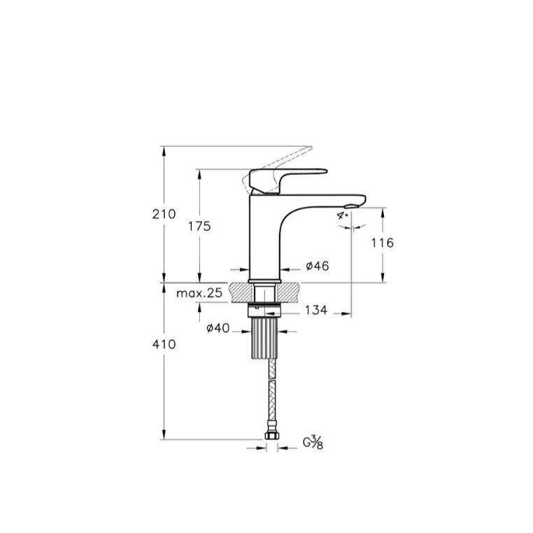 VitrA Root Basin Mixer Tap - Matt Black
