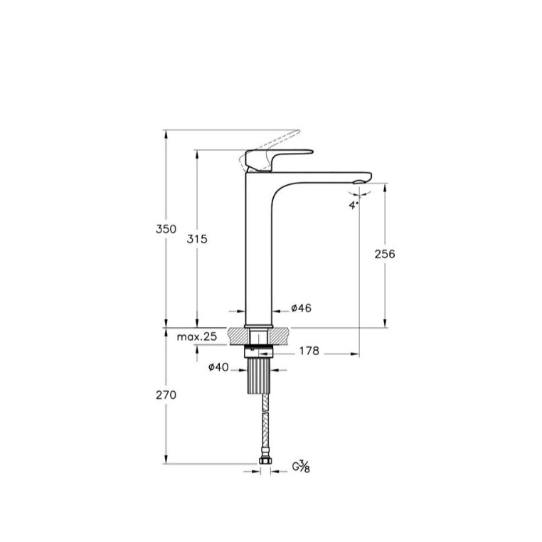 Vitra Root Round Tall Basin Mixer Tap - Soft Gold