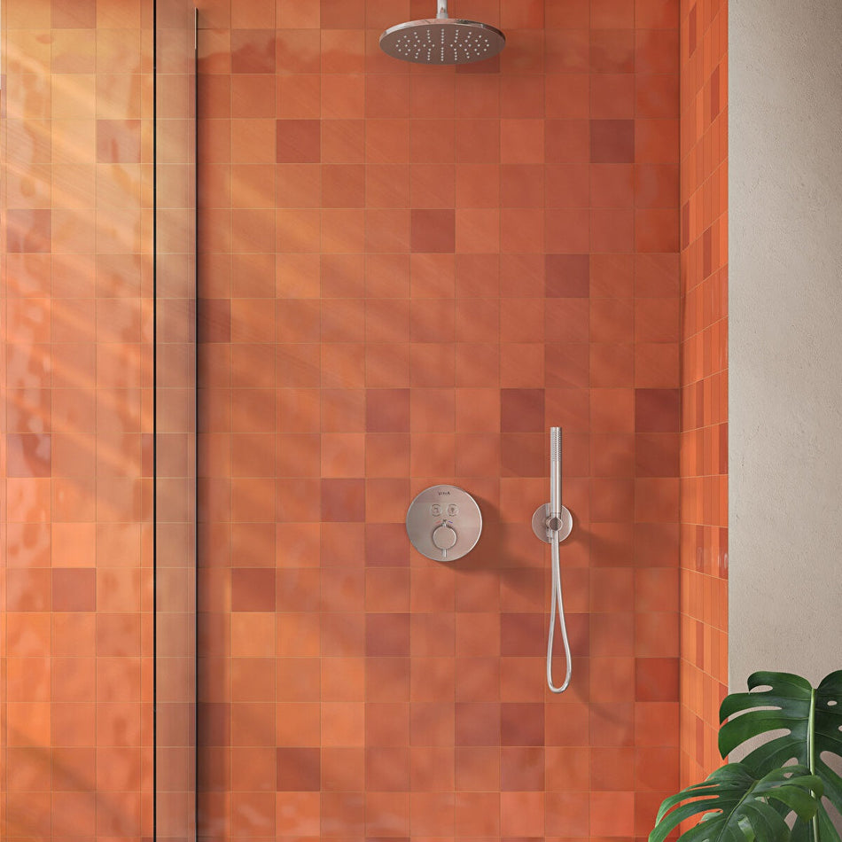 Vitra Aquacontrol Round 2 Outlet Thermostatic Concealed Bath Shower Mixer Valve - Chrome