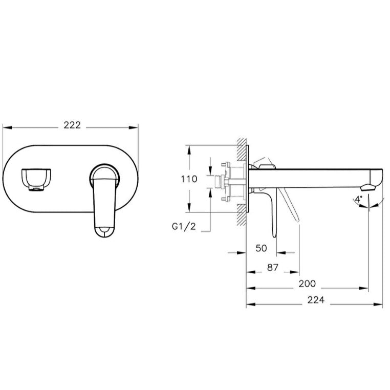 Vitra Root Round Wall Mounted Basin Mixer Tap - Soft Gold