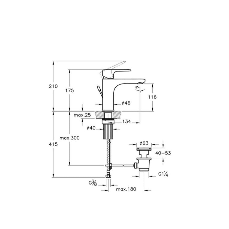 Vitra Root Round Basin Mixer Tap With Pop-up Waste - Soft Copper