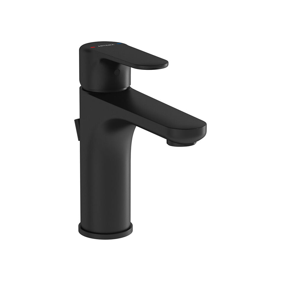 Vitra Root Round Basin Mixer Tap With Pop-up Waste - Matt Black