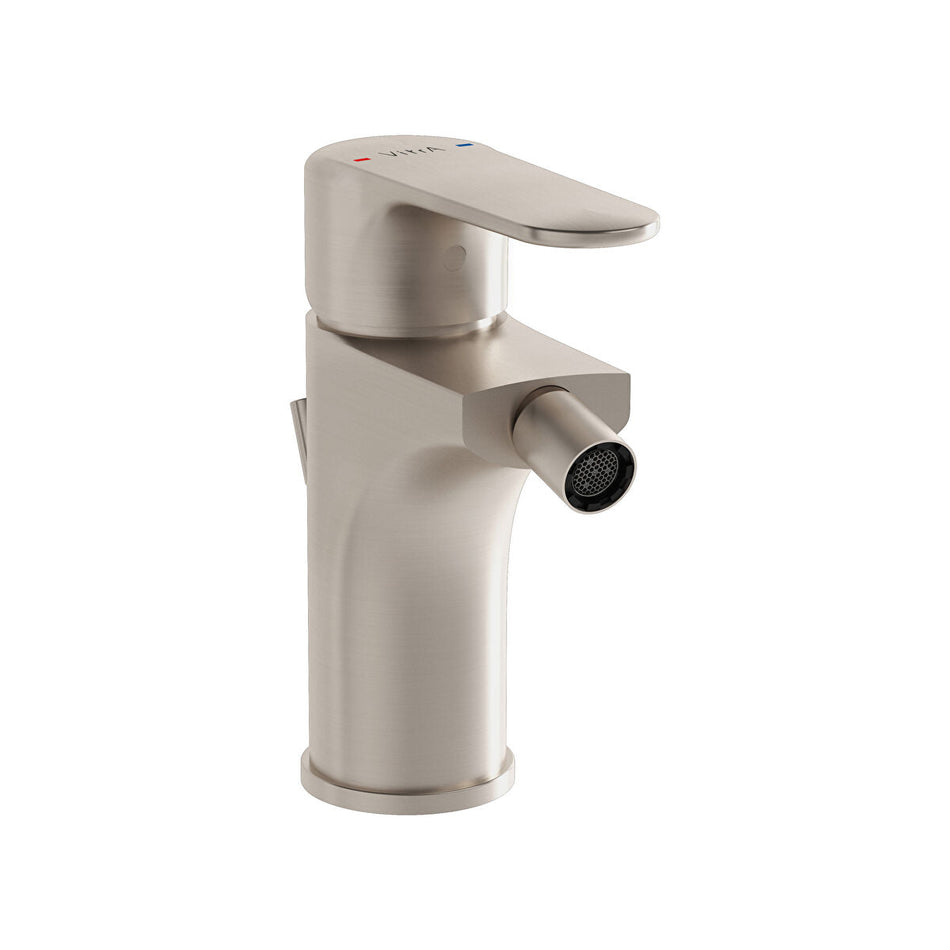 Vitra Root Round Bidet Mixer Tap - Brushed Nickel