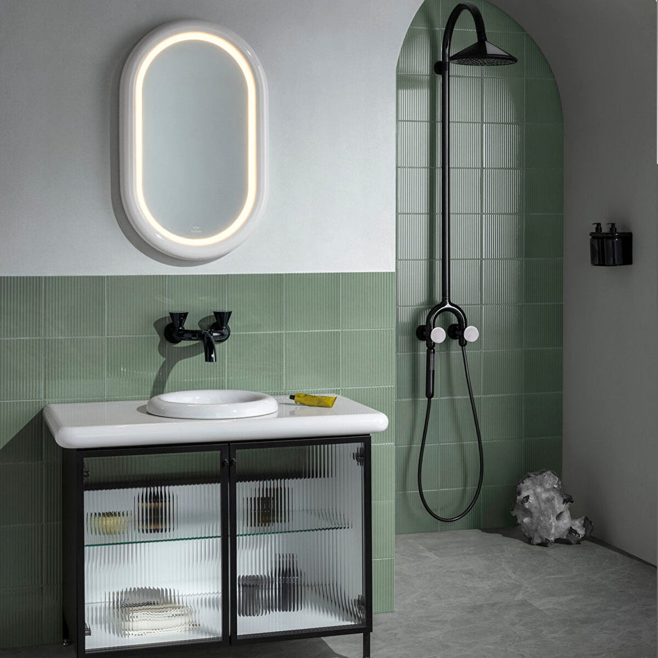 Vitra Liquid Wall Mounted Basin Mixer - Gloss Black