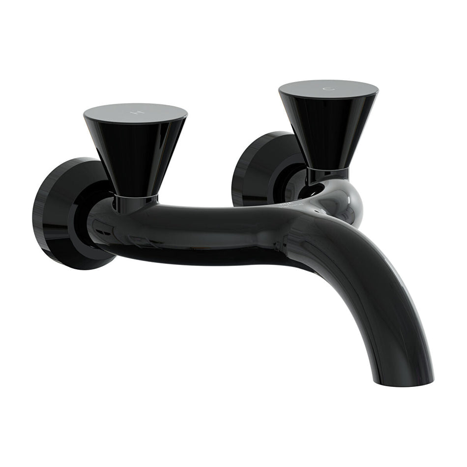 Vitra Liquid Wall Mounted Basin Mixer - Gloss Black