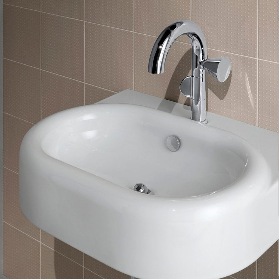 Vitra Liquid Round Basin Mixer Tap - Right Handed Handle - Chrome