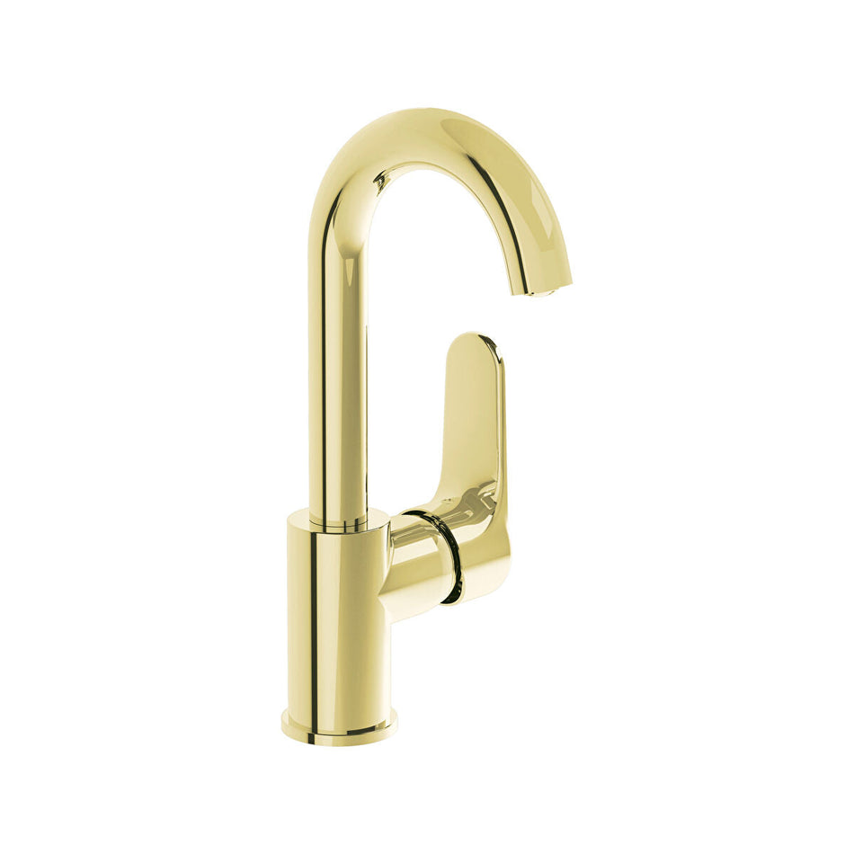 Vitra Root Round Swivel Basin Mixer Tap - Soft Gold