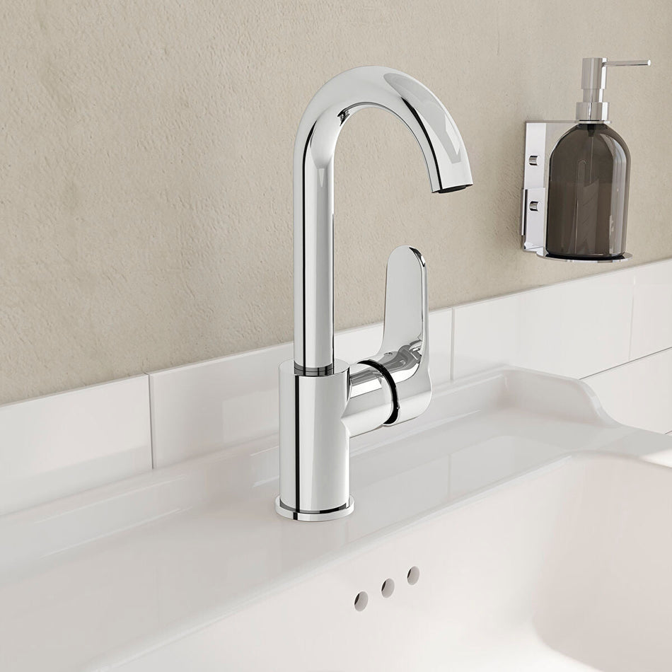 VitrA Root Basin Mixer Tap With Swivel Spout - Chrome