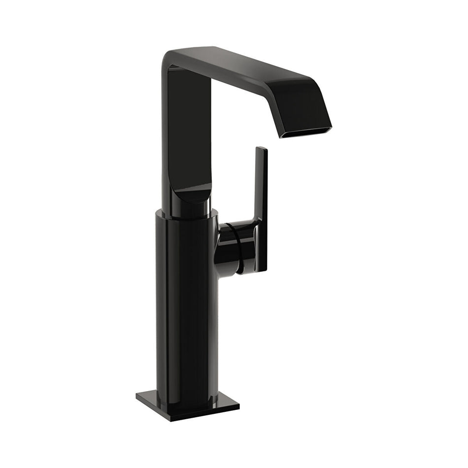 Vitra Suit Tall Basin Mixer Tap With Side Handle - Gloss Black