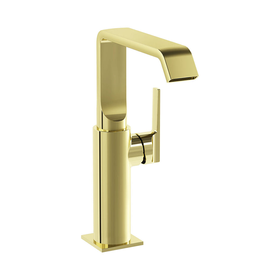 Vitra Suit Tall Basin Mixer Tap With Side Handle - Soft Gold