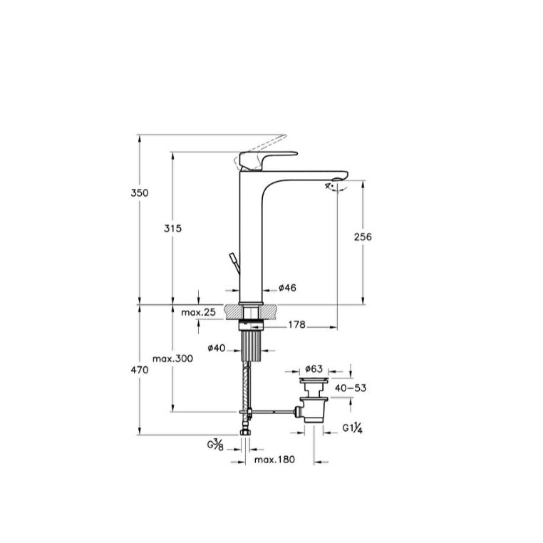 Vitra Root Round Tall Basin Mixer Tap With Pop-up Waste - Soft Copper