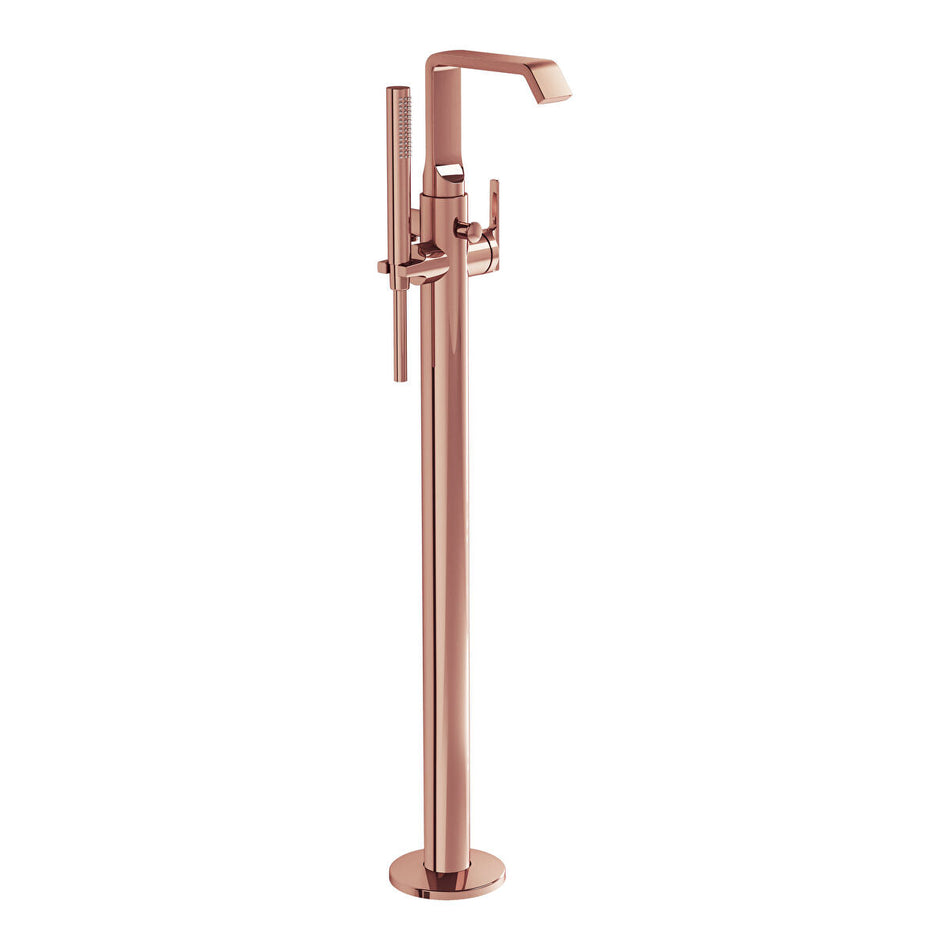 Vitra Suit Floor Standing Bath Shower Mixer Tap - Soft Copper