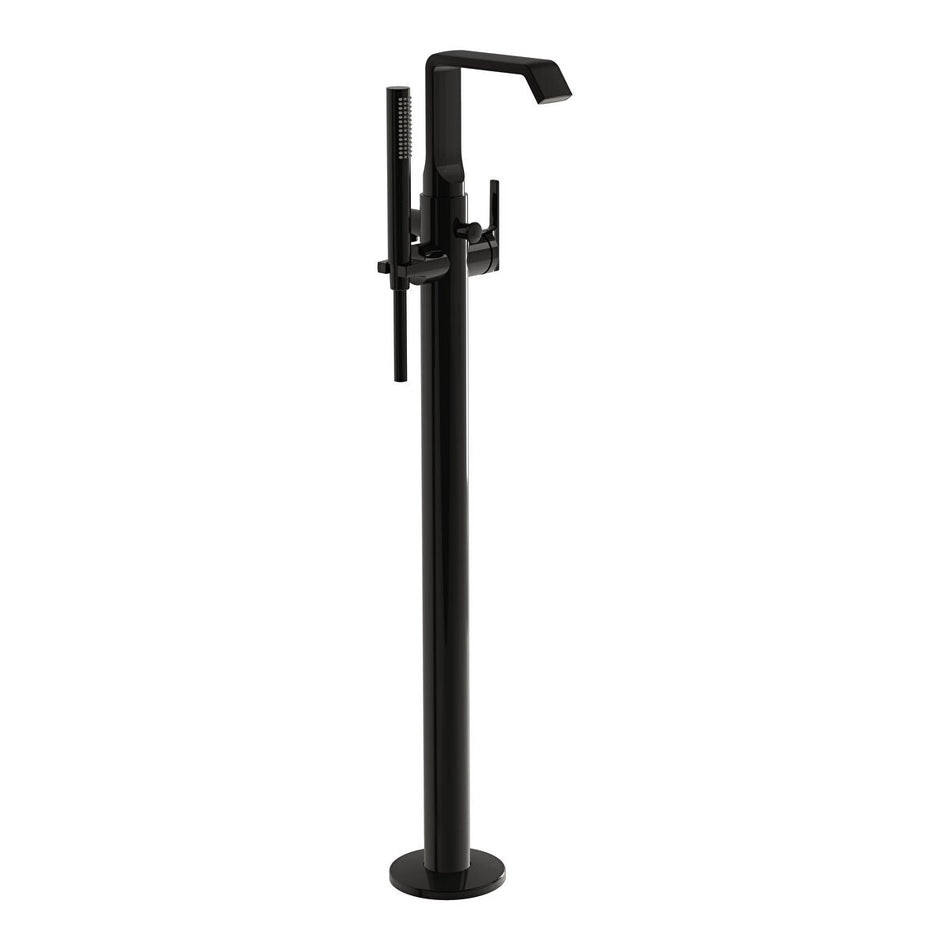 Vitra Suit Floor Standing Bath Shower Mixer Tap - Gloss Black