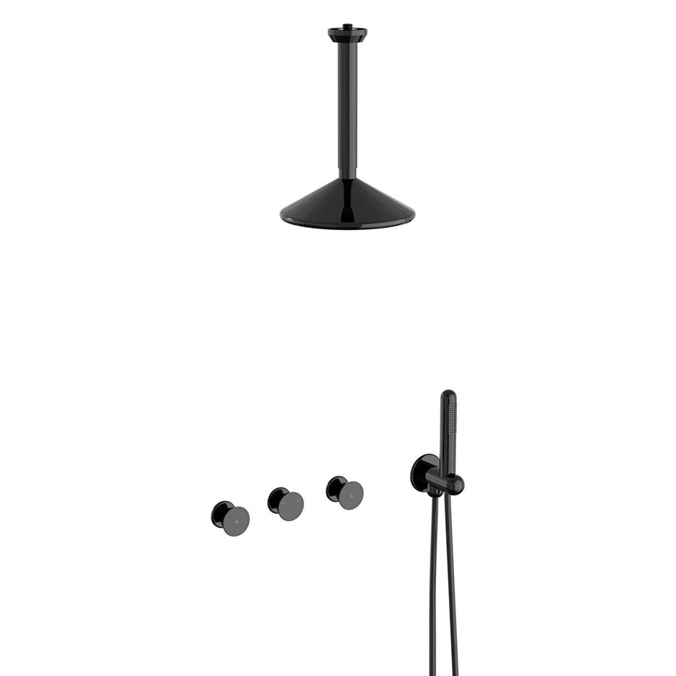 Vitra Liquid 2 Outlet Built-In Shower Set - Gloss Black