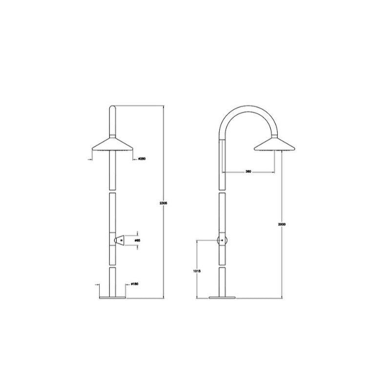 Vitra Liquid Floor Mounted Shower - Chrome