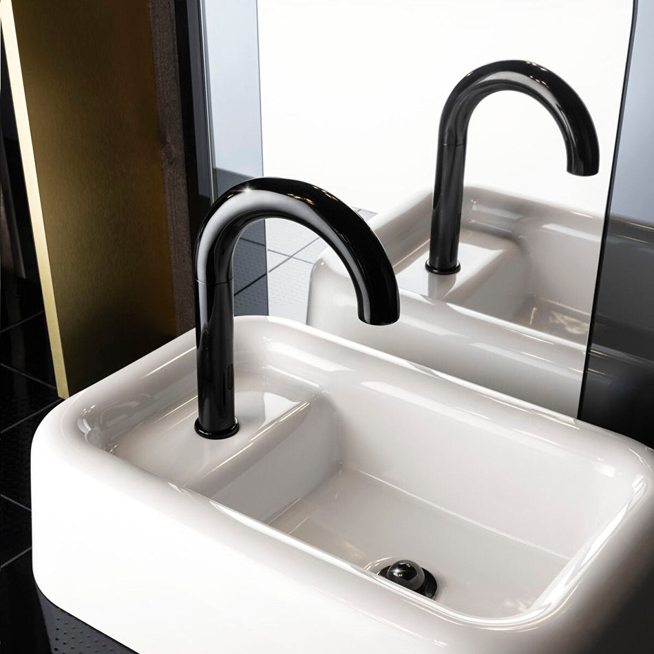 Vitra Liquid Touchless Mains Operated Sensor Basin Mixer Tap - Gloss Black