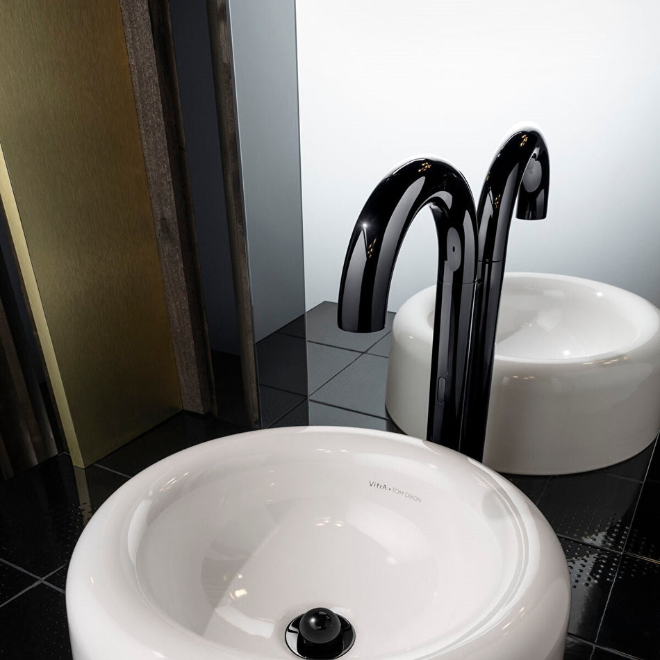 Vitra Liquid Touchless Mains Operated Sensor Tall Basin Mixer Tap - Gloss Black