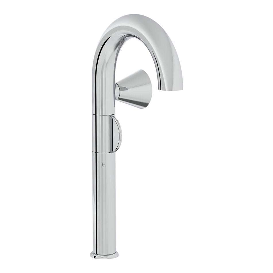 Vitra Liquid Round Tall Basin Mixer Tap - Right Handed Handle - Chrome