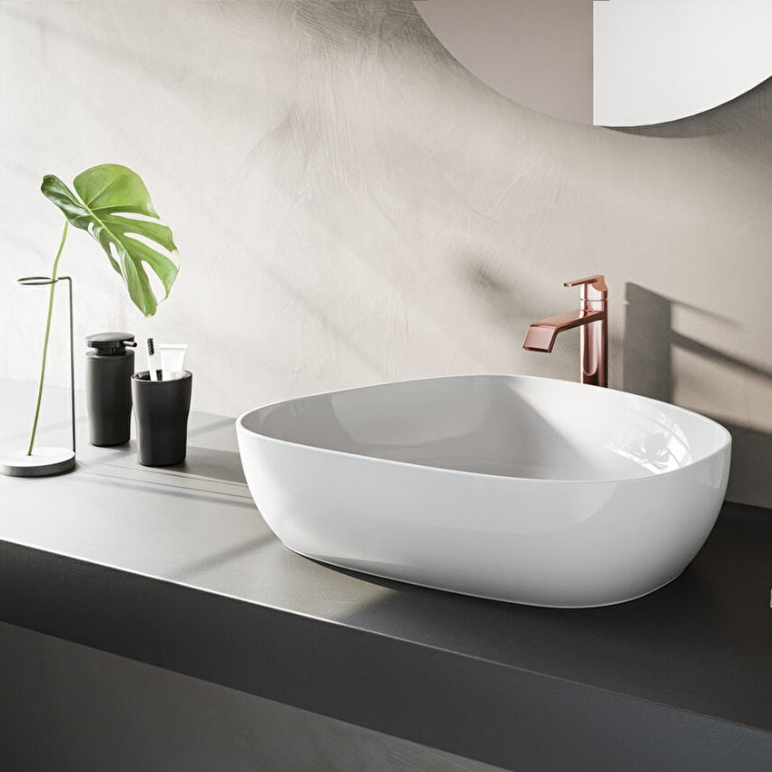Vitra Suit Tall Basin Mixer Tap With Top Handle - Soft Copper