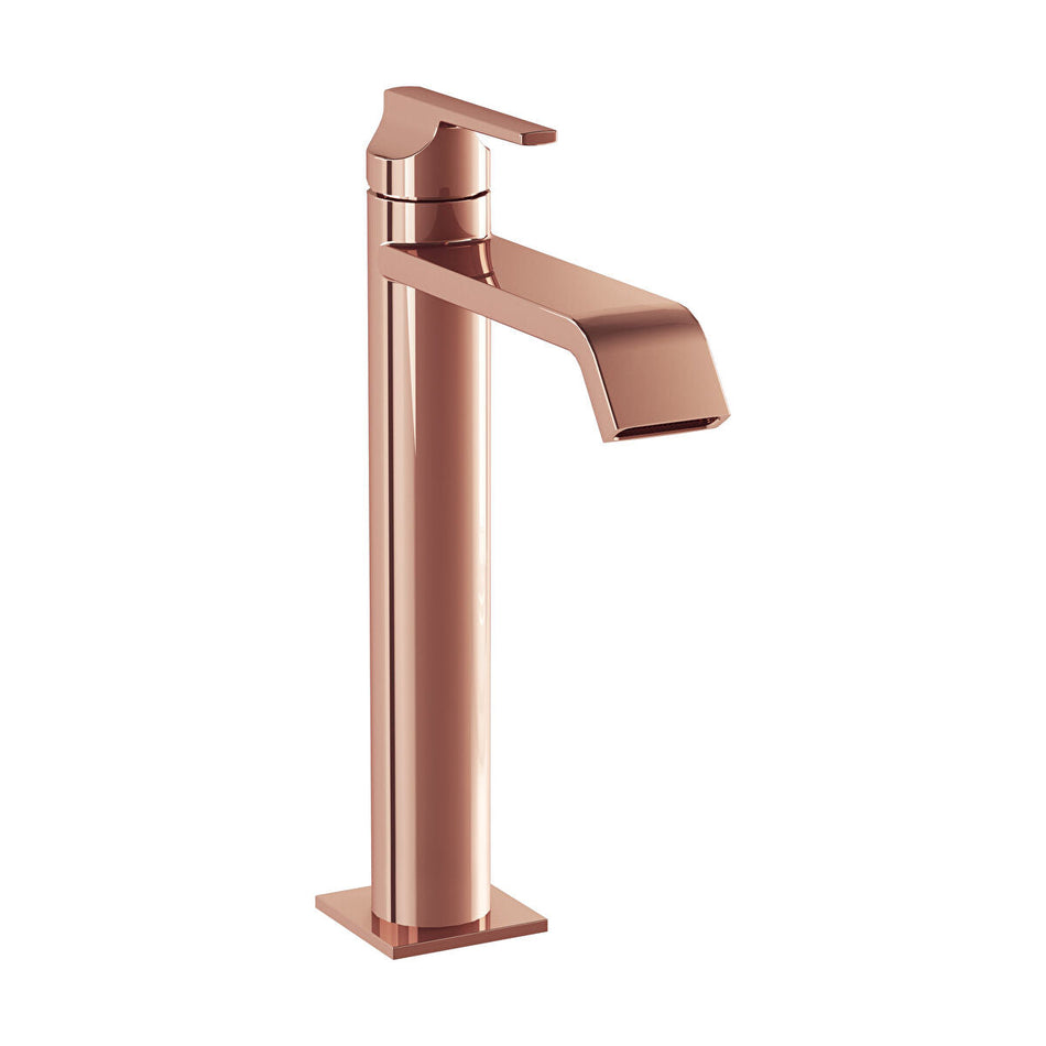 Vitra Suit Tall Basin Mixer Tap With Top Handle - Soft Copper