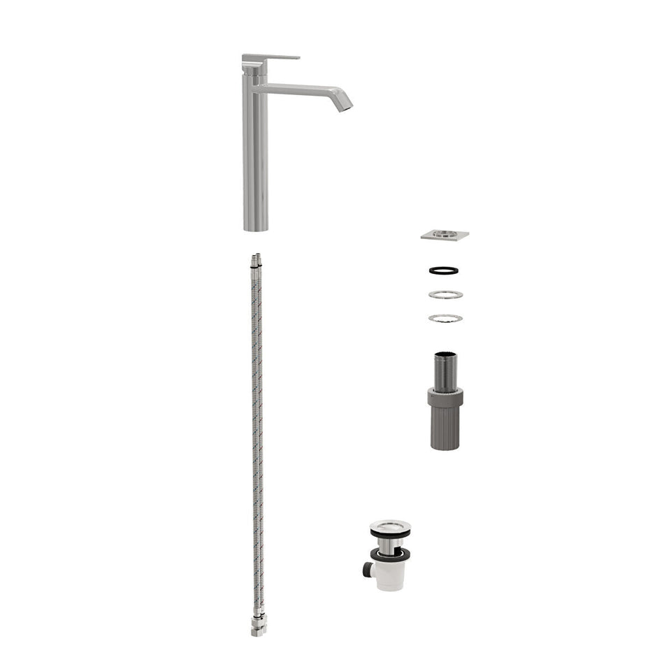 Vitra Suit Tall Basin Mixer Tap - Top Handle - Chrome