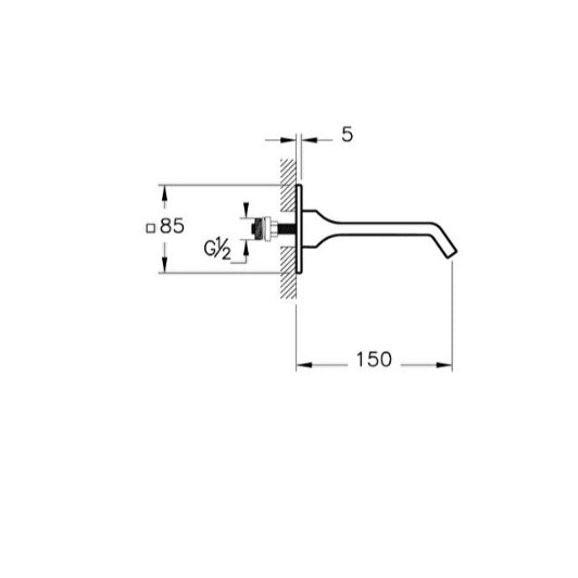 Vitra Suit Square Bath Spout - Soft Copper