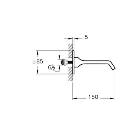 Vitra Suit Square Bath Spout - Gloss Black