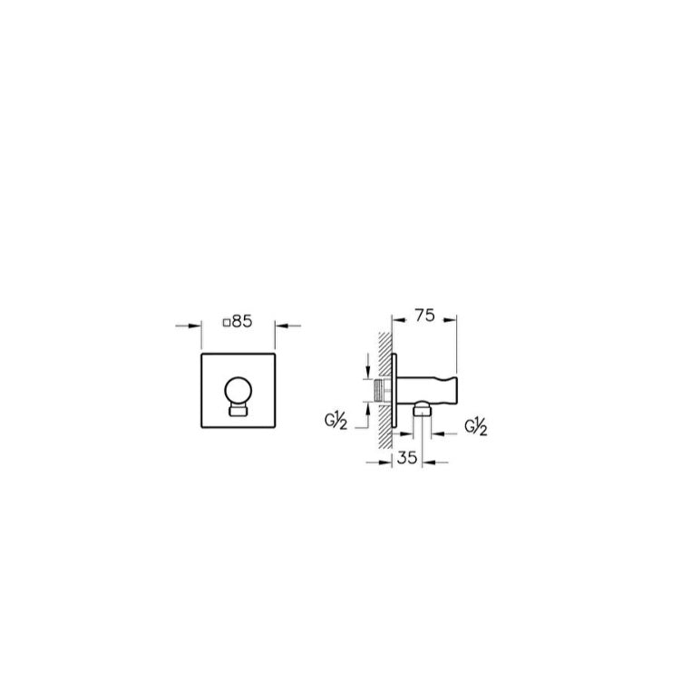Vitra Suit Wall Mounted Hand Shower Outlet - Chrome