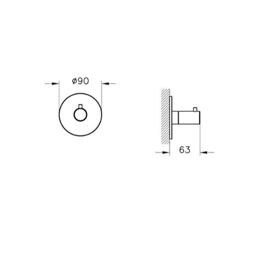 Vitra Origin 2 Outlet Concealed Diverter - Soft Copper