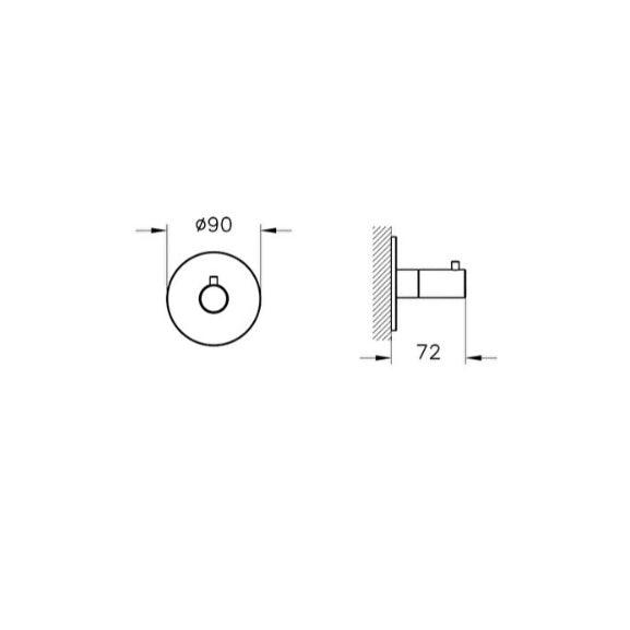 Vitra Origin 3 Outlet Concealed Diverter - Matt Black