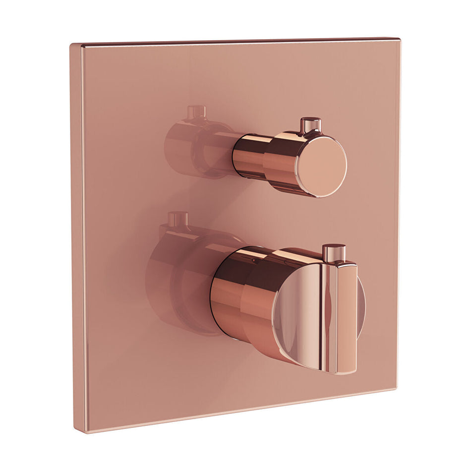 VitrA Suit Concealed Thermostatic Bath Shower Mixer Valve - Soft Copper