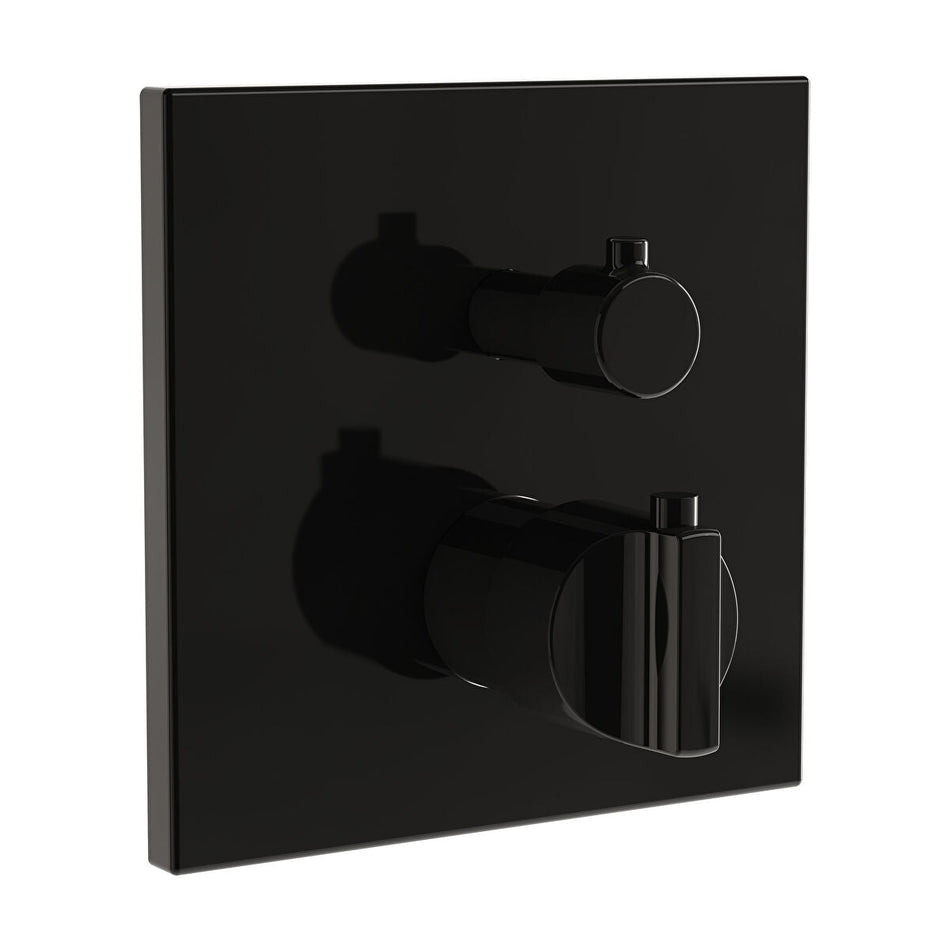 VitrA Suit Concealed Thermostatic Bath Shower Mixer Valve - Gloss Black