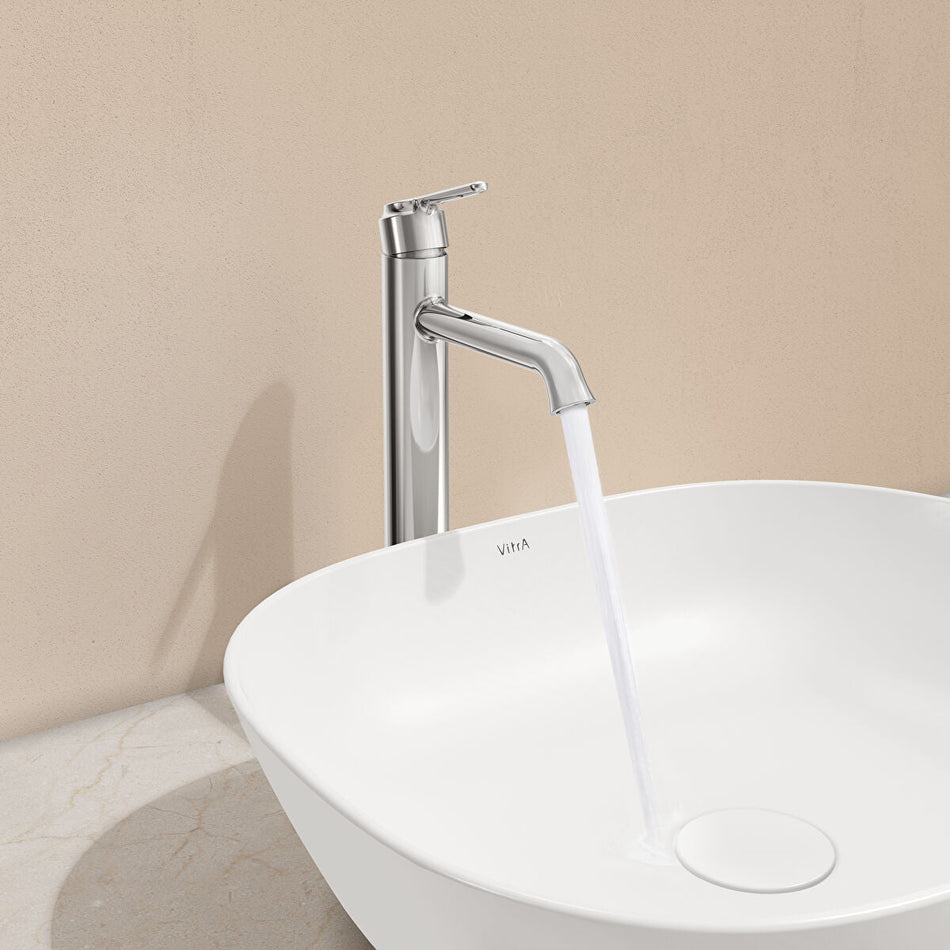 Vitra Origin Classic Tall Basin Mixer Tap - Top Handle - Chrome