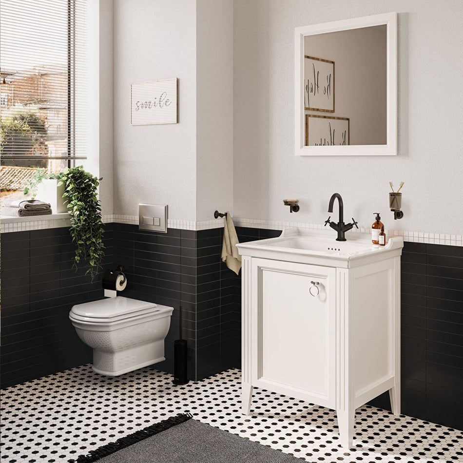 Vitra Origin Classic Deck Mounted Basin Mixer Tap - Matt Black